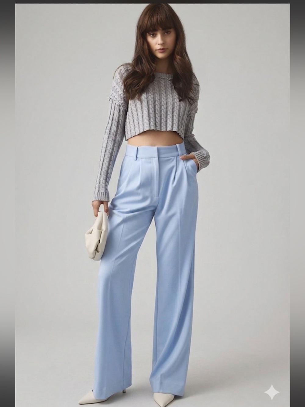 Favorite Daughter The Favorite Pants High Rise Wide Leg Trouser Sky Blue 8 - Picture 4 of 16